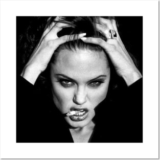 Angelina Jolie - expression while smoking Posters and Art